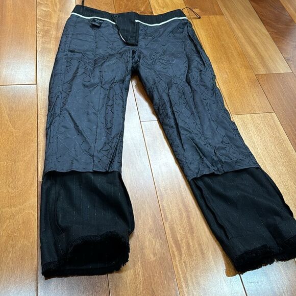 Zadig & Voltaire Black wool gold striped lined pants 34 Cm - Picture 8 of 13